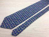 Animal Tie MONDIAL SETA Flying Bird Design Navy Blue Silk Men Necktie 48