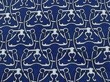 Designer Tie Charles Jourdan Repeated Pattern on Blue Silk Men NeckTie 44