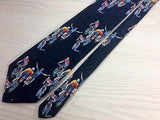 LEONARDO Polyester Tie - Black with Cyclist Theme 37