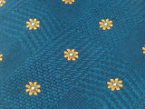 Designer Tie Andrew's Tie Yellow Flower on light Blue Silk Men NeckTie 49