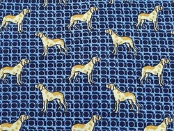Animal Tie Charles Jourdan Paris Dog on Blue Silk Men Necktie 28