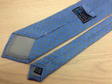 Designer Tie Perpetual Goldern Boxed Ring Pattern Blue Silk Men Necktie 32