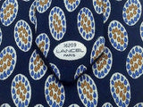 Designer Tie Lancel Orange-Blue Design & White Eggs on Blue Silk Men Necktie 47