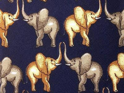 Christian Dior Elephants TIE Repeat Animal Novelty Silk Men Necktie 18