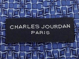 Geometric TIE Charles Jourdan Paris Blue Italy Silk Men Necktie 23