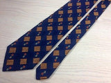 UNGARO Paris Silk Tie - Navy with Rust & Gold Pattern 37