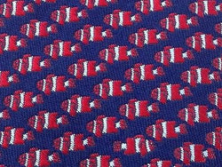 Animal Tie NewYorker Perpetual Red Fish on Navy Blue Silk Men Necktie 47
