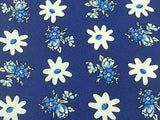 OLIVIER DEBREUIL French Silk Tie - Hand Made - Blue with Pop Floral Pattern 40