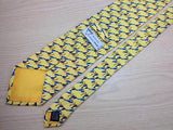 Animal Print TIE Little Bird on Yellow Silk Men Necktie 20
