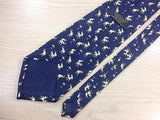 Kai Long TIE Elephant on Blue Animal Novelty Theme Repeat Silk Necktie 3