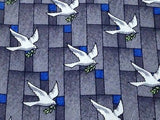 FREEMAN APPAREL Silk Tie - Gray with Dove & Olive Branch Design 27