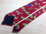 Animal Tie Ungaro Paris Elephants on Red Silk Men Necktie 45