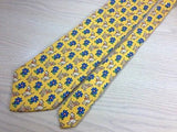 PIERRE LORRAIN Italian Silk Tie - Yellow with Dogs & Daisies 37