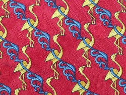 Animal Print TIE  BIRD SWAN DUCK RED  Silk Men Necktie 26