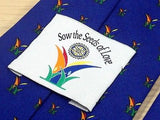 SOW THE SEEDS OF LOVE Polyester Tie - Royal Blue with Seedlings Pattern 37