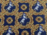 Animal Tie Pierre Balmain Jumping Horse on Blue Silk Men NeckTie 30