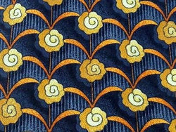 Gentlemen's Silk Tie - Black w/Copper Flower Pattern 36