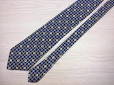 Geometric TIE Dot & Circle on Blue Heavy TIE Made in Italy Silk Necktie 5