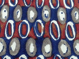 Designer Tie Cerrutti 1881 Oval Design on Red-Blue Stripes Silk Men Necktie 47