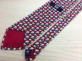 C & A Dutch-made Silk Tie - Dark red with Teddy Bears Pattern - Unusual 33