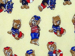 Vintage Teddy Bear TIE Nautical Marine Novelty Theme Repeat Silk Necktie 2