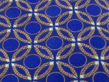 Designer Tie Paul Fredrick Brown Circles on Blue Silk Men NeckTie 49