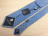 Designer Tie San Sciaro Grey Designs on Sapphire Blue Silk Men Necktie 48