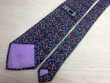 DAK London Silk Tie - Royal Blue with Gold and Red Chery Design 36