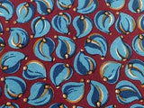 Novelty Tie Trussardi Blue Leaf Patternon Red Silk Men Necktie 45