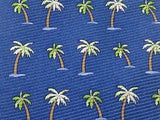 TOMMY HILFIGER Silk Tie - Blue with Palm Tree Pattern 36