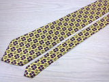 Geometric TIE Gold Chainlink Square on Yellow Made in ITALY Silk Necktie 6