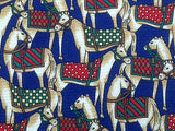 Animal Print TIE HORSE EQUESTRIAN ON BLUE REPEAT  Silk Men Necktie 26