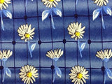 Summer Floral on Blue Checker TIE Repeat Novelty Silk Men Necktie 11