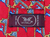 Animal Print TIE  Deer Doe Roe on Red  Made in ITALY Silk Necktie 6