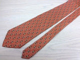 Designer Tie Lancel Strips in Strips on Burgundy Silk Men NeckTie 30