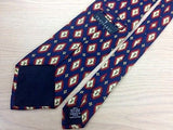 TRUSSARDI Italian Silk Tie Royal blue with Red & Gold Diamond Dog Pattern 33