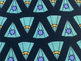 BARRY WELLS NECKWEAR Silk Tie - Black with Teal Cone Pattern 37