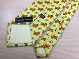 CORBAT-STYLE Silk Tie - Yellow with Brown Pig w Ball Cap Design 27
