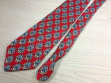 NORDSTROM ROBERT TALBOTT Studio Silk Tie - Red with Blue Fan Pattern  35