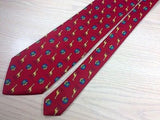 GENESIS Italian Silk Tie - Dark Red with Giraffe Pattern 27