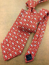 Dolphins Shells & Ropes Red TIE Repeat Animal Novelty Silk Men Necktie 18