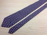 Designer Tie LongChanmp Flowers on Blue Silk Men NeckTie 46