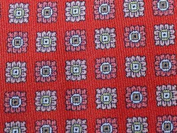 Geometric TIE Floral Square Dot on Red  Silk Men Necktie 23
