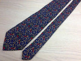 DAK London Silk Tie - Royal Blue with Gold and Red Chery Design 36