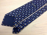 Designer Tie 100% Seidi Cross Sword Badge on Blue Silk Men NeckTie 44