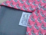 Animal Tie Rosso Bianco Grey Whales on Watermelon Pink Silk Men Necktie 47