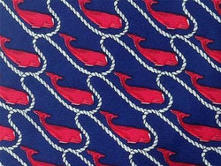 Fumagallis TIE Whale & Rope Nautical Animal Novelty Theme Repeat Silk Necktie 2