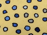 Designer Tie Jim Thompson Blue Dots on Yellow Silk Men NeckTie 46