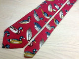 DUCKS UNLIMITED Silk Tie - Red with Duck Design 35