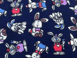 Animal Tie Guilia Maria Riva Bunny Toys On Dark Blue Silk Men Necktie 42